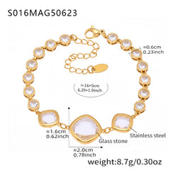 Faceted Stone Accent Anklet