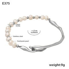 Freshwater Pearl Sculptural Chain Bracelet