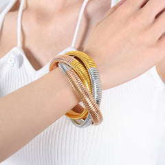 Ribbed Triple Coil Bracelet