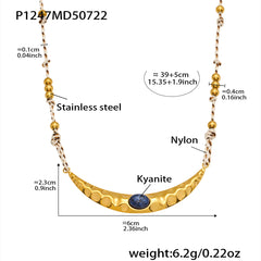 Kyanite Crescent & Ocean Charm Necklace & Bracelet