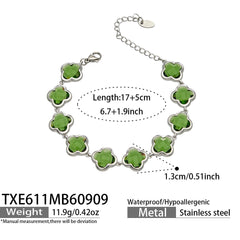 Color Glass Four-Petal Flower Jewelry