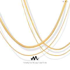 Flat Snake Chain Layered Necklaces