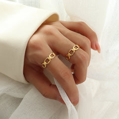 Gold-Tone Open Link Band Ring