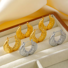 18K Gold-Plated Feather Wing Hoop Earrings
