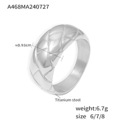 18K Gold-Plated Diamond-Pattern Band Ring