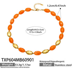 Color Resin Oval Chain Jewelry