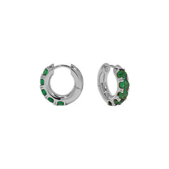 Nadine Emerald-Tone Pavé Stud Earrings