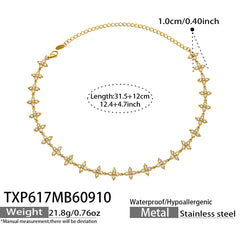 18K Gold-Plated Color Cubic Zirconia Flower Jewelry