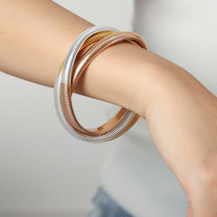 Ribbed Triple Coil Bracelet