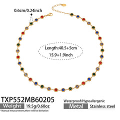 Color Cubic Zirconia Round Station Jewelry