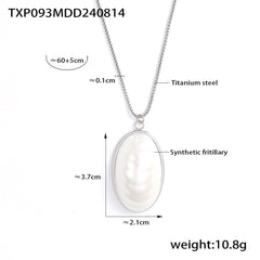 18K Gold-Plated Oval Mother-of-Pearl Jewelry
