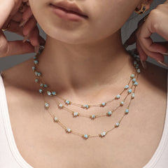 Amazonite Necklace Bracelet or Flat Chain