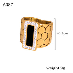 Gold-Tone Geometric Inlay Jewelry