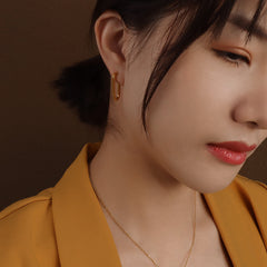 Minimal U-Shaped Stainless Steel Stud Earrings