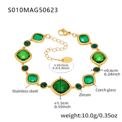 Faceted Stone Accent Anklet