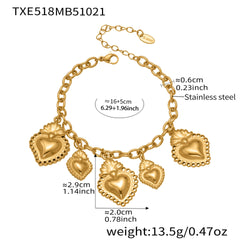 18K Gold-Plated Crown Heart Charm Jewelry