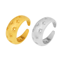 Star-Detail Copper-Base Open Ring