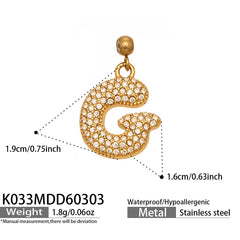 Cubic Zirconia Letter Charms & Separate Necklace Chains