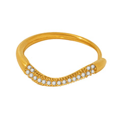 18K Gold-Plated Color Cubic Zirconia Band Ring