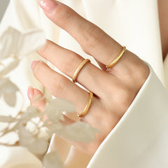 Minimal Textured Stacking Band Ring