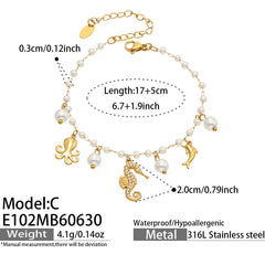 Ocean Charm Bracelet with Stone Accents