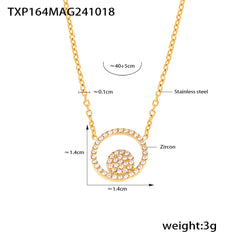 Double-Circle Cubic Zirconia Necklace, Bracelet or Ring