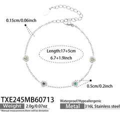18K Gold-Plated Color Heart Cubic Zirconia Jewelry