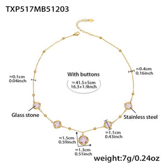 18K Gold-Plated Faceted Glass Accent Jewelry