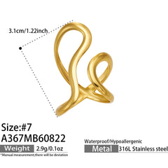 18K Gold-Plated Sculptural Open Ring Collection