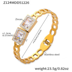 18K Gold-Plated Stone-Set Statement Clasp Bracelets