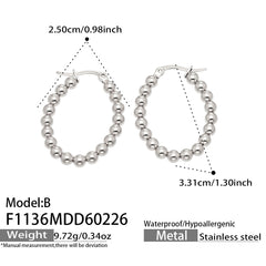 Beaded Geometric Hoop Earrings