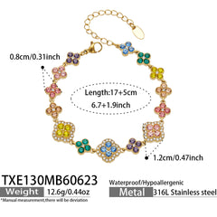 Cubic Zirconia Clover Ring, Bracelet, Earrings & Necklace
