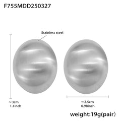 Rounded Stainless Steel Statement Stud Earrings