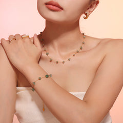 Natural Stone Chip Floral Necklace or Bracelet