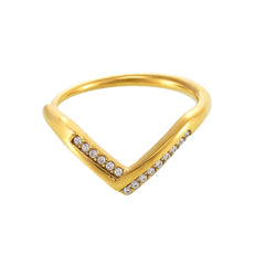 V-Shaped Cubic Zirconia Open Ring