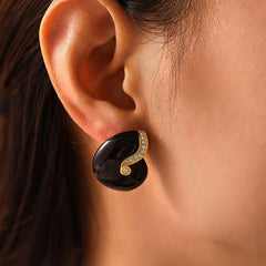 Enamel Spiral Stud Earrings