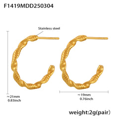 Textured Twist Hoop Earrings