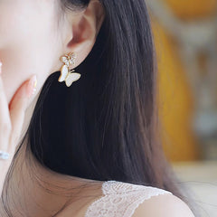 Camille Vintage-Inspired Mother-of-Pearl Butterfly Stud Earrings