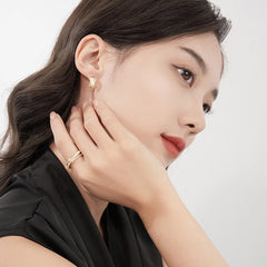 Nadine White Mother-of-Pearl Geometric Adjustable Ring