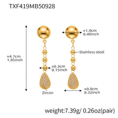 18K Gold-Plated Bead Chain Drop Jewelry