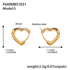 18K Gold-Plated Heart Cubic Zirconia Hoop Earrings