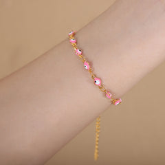 Enamel Eye Motif Necklace or Bracelet