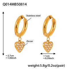 Gold-Tone Heart Charm Earring Designs
