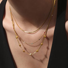 18K Gold-Plated Cubic Zirconia Heart Necklace