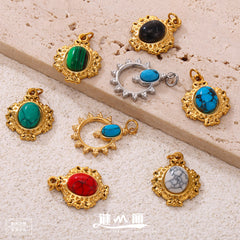 18K Gold-Plated Ornate Charm Pendant