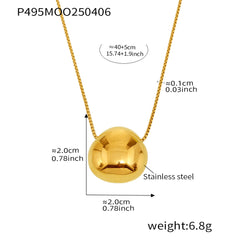 Gold-Tone Polished Rounded Pendant Necklace