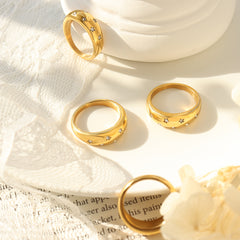 Star-Set Cubic Zirconia Band Ring