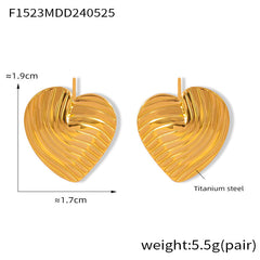 Gold-Tone Ribbed Geometric Stud Earrings