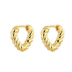 Camille Minimalist Heart Huggie Earrings