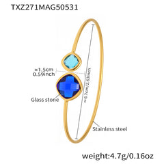 Czech Glass Two-Accent Open Cuff